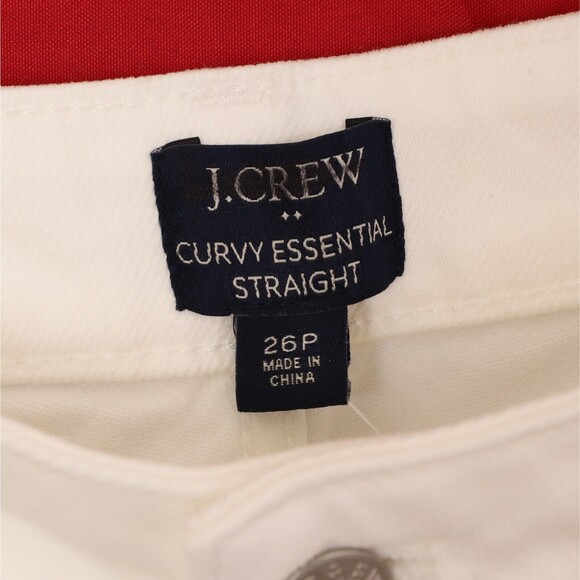 J.CREW Curvy Essential Straight Petite 26P High Rise White Jeans Denim NWT B69 - Picture 5 of 6